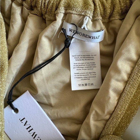 NWT Weworewhat Ruched cheeky bottom in pale gold - Picture 4 of 6